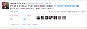 Tweet Kentucky Governor Signs Bill to Increase Consumer Access to Care