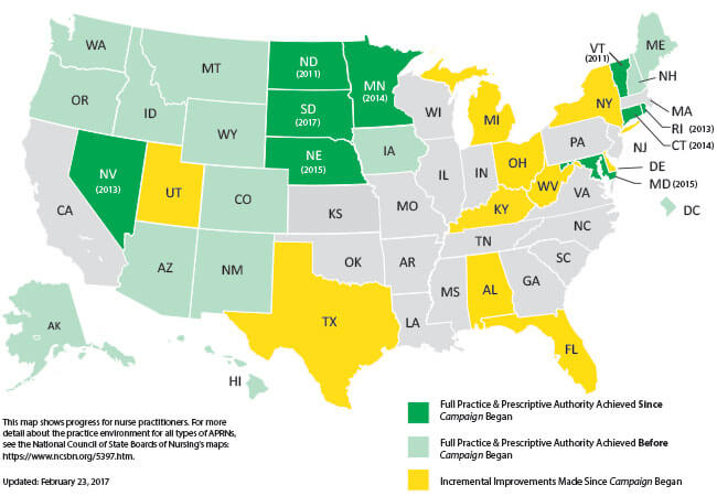Map of states - With New Law, South Dakota Ushers in Era of Better Health Care