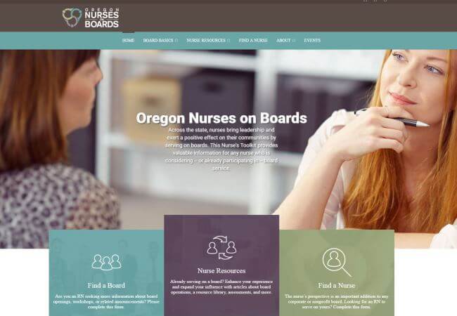 Oregon Nurses on Board Initiative website